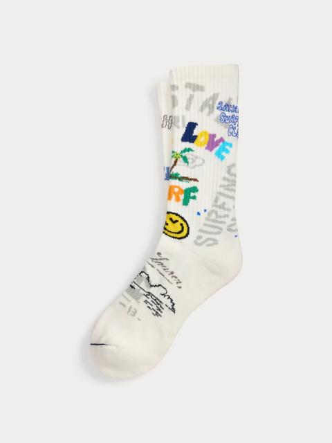 Polo Ralph Lauren Peace Love Surf Mismatched Crew Socks
