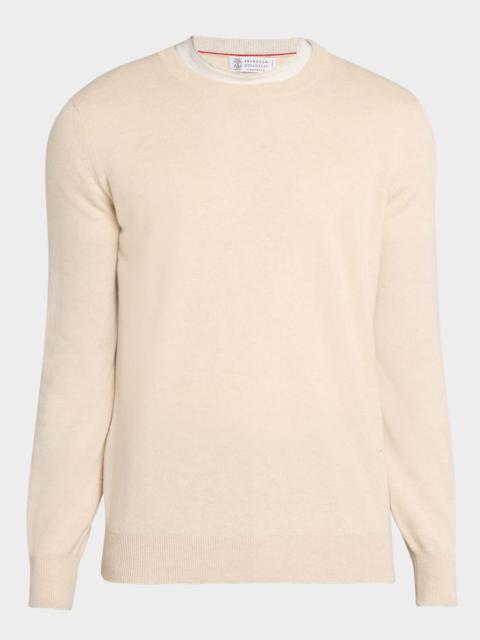 Brunello Cucinelli Men's Cashmere Melange Crewneck Sweater