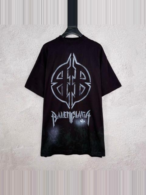 BALENCIAGA Balenciaga SS24 Black Mud‑Dyed Double B Logo Top