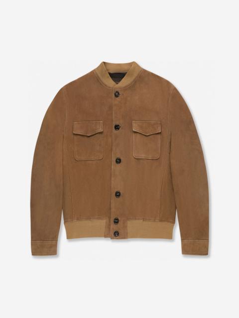 SLOWEAR Suede leather bomber jacket