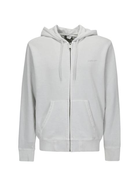 Duster Script zip-up cotton hoodie