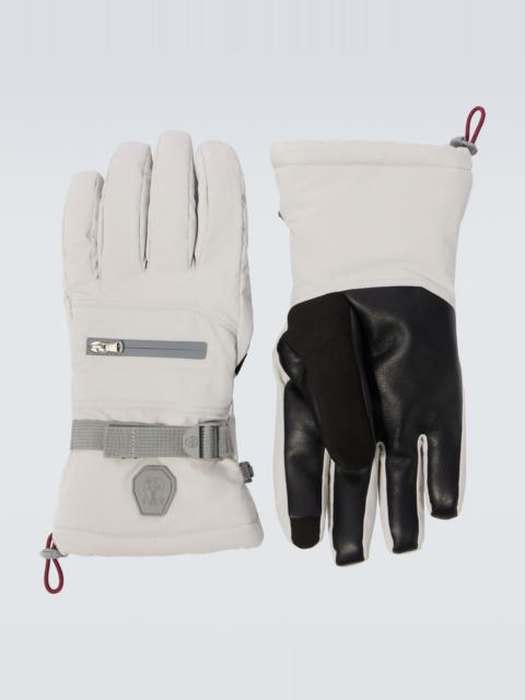 Brunello Cucinelli Leather-trimmed ski gloves