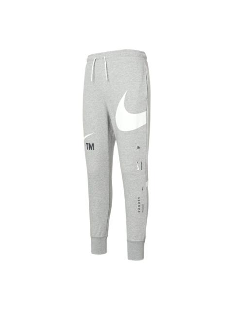 Men's Nike Large Logo Lacing Knit Bundle Feet Sports Pants/Trousers/Joggers Autumn Light Grey DD6092