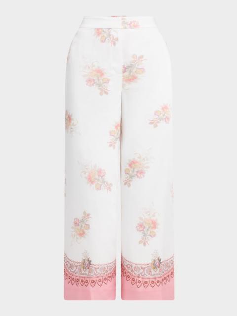 KOBI HALPERIN Zoe Cropped Floral-Print Pants