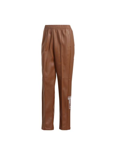 adidas (WMNS) adidas Centre Stage Faux Leather Adibreak Pants 'Brown' II6098