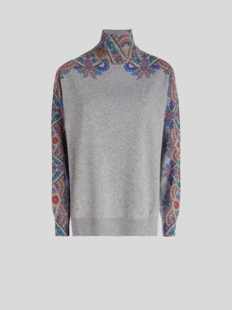 Etro PRINTED POLO NECK WOOL AND CASHMERE JUMPER