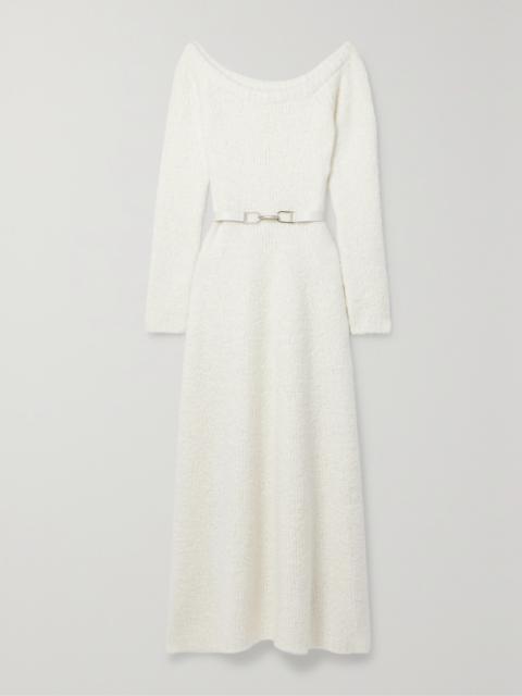 GABRIELA HEARST + Net Sustain Gertrude Belted Organic Cashmere And Silk-blend Bouclé Maxi Dress