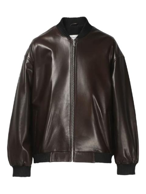 NOUR HAMMOUR Marly zipped bomber leather jacket