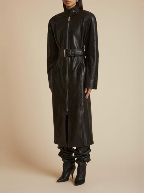 KHAITE The Bobbie Coat in Black Leather