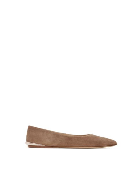 GABRIELA HEARST Fleur Ballerina Flat Shoe in Dark Sand Suede