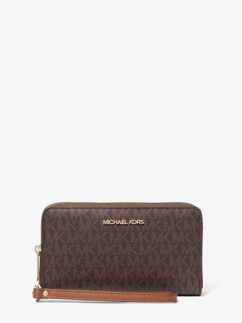 MICHAEL KORS Jet Set Signature Logo Smartphone Wristlet