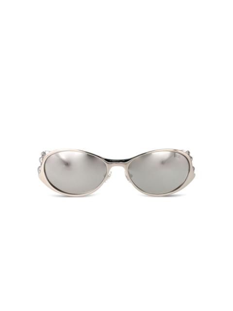 Diesel oval-frame embellished sunglasses