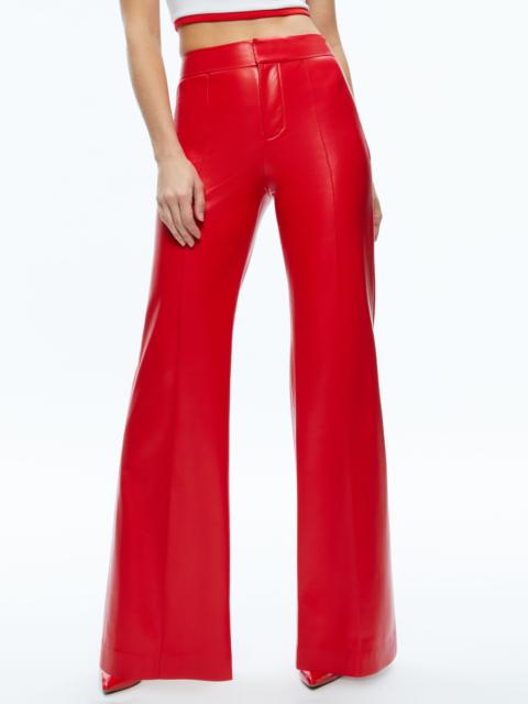 Alice + Olivia DYLAN HIGH WAISTED VEGAN LEATHER WIDE LEG PANT