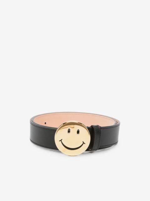Moschino Smiley leather belt
