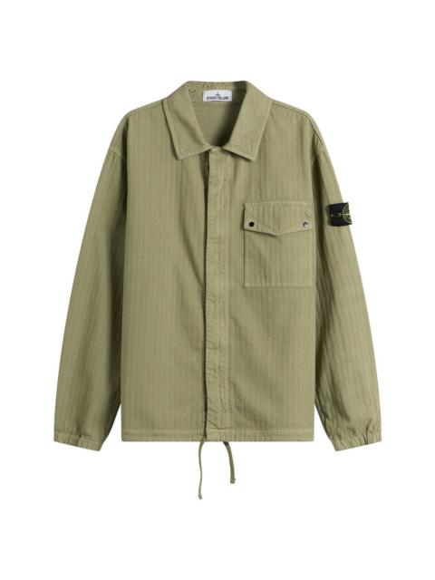 Stone Island Stone Island Cotton Herringbone Zip Shirt Jacket