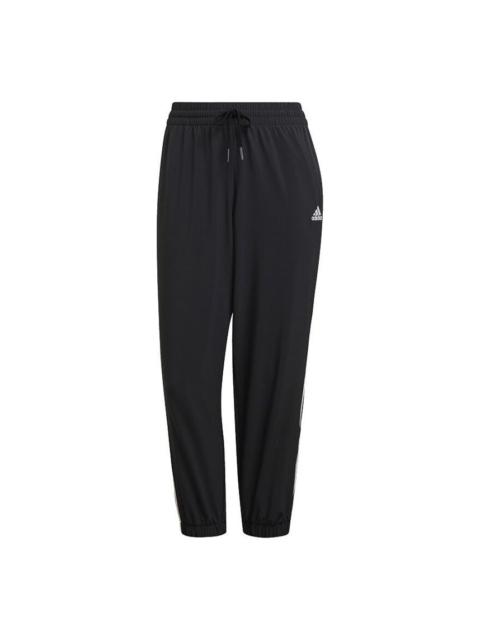 adidas (WMNS) adidas Essentials Woven 3-Stripes 7/8 Pants Asia Sizing 'Black' GR9605