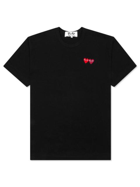Comme des Garçons PLAY COMME DES GARCONS PLAY DOUBLE HEARTS T-SHIRT - BLACK
