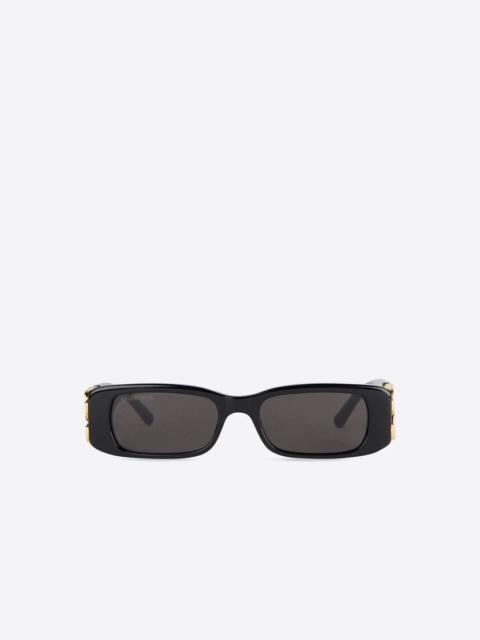BALENCIAGA Dynasty Rectangle Sunglasses in Black