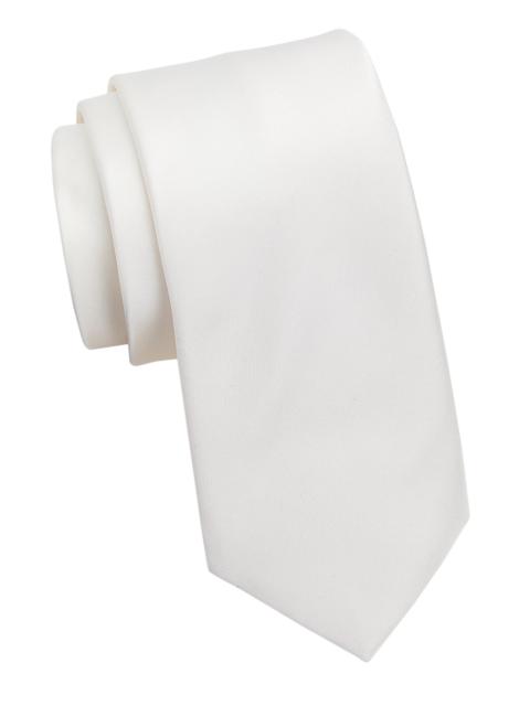 EMPORIO ARMANI Men's Silk Neck Tie - White