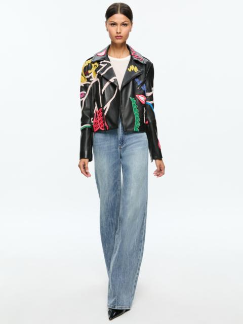Alice + Olivia A+O X TOM WESSELMANN CODY LEATHER MOTO JACKET