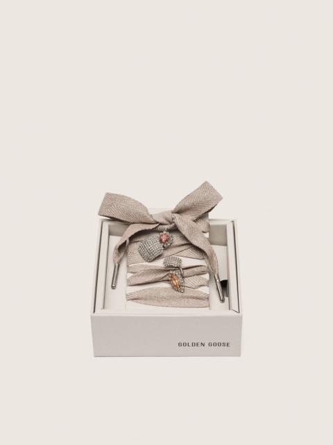 Golden Goose Skins silver laces with jewel charms