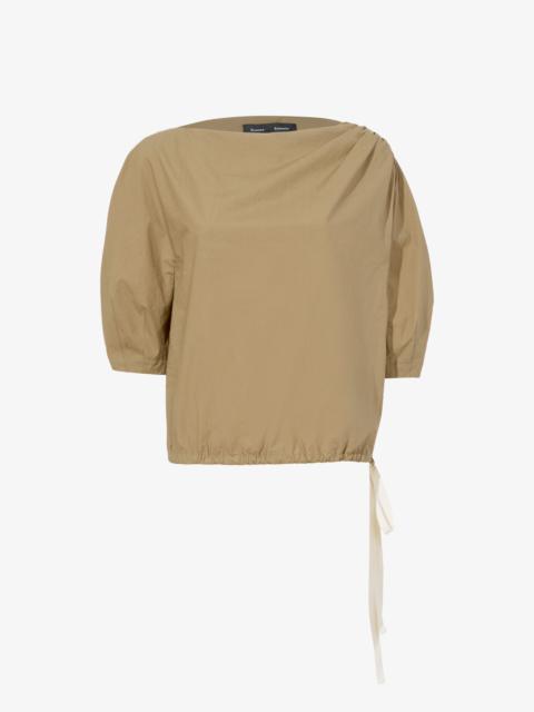 Proenza Schouler Addison Puff Sleeve Top in Washed Cotton Poplin