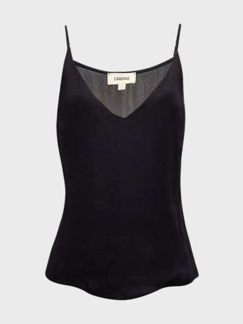 L'AGENCE Gabriella Silk V-Neck Tank