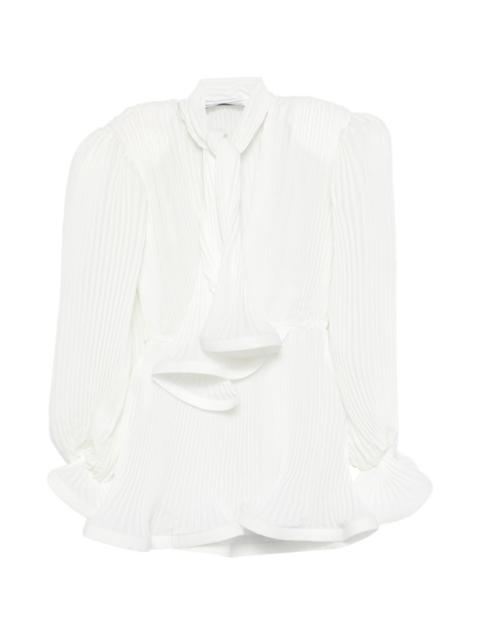 ROWEN ROSE pleated puffy mini dress