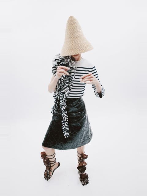 A.W.A.K.E. MODE KNEE-LENGTH A-LINE SKIRT BLACK