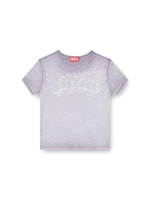 Diesel SLIM T-SHIRT WITH TONAL LOGO PRINT