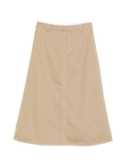 AMI Paris A-line stitch midi skirt