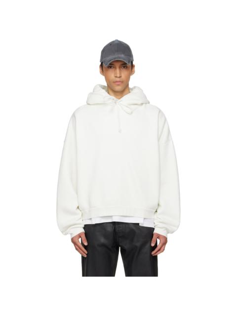 White Logo Fleece Hoodie