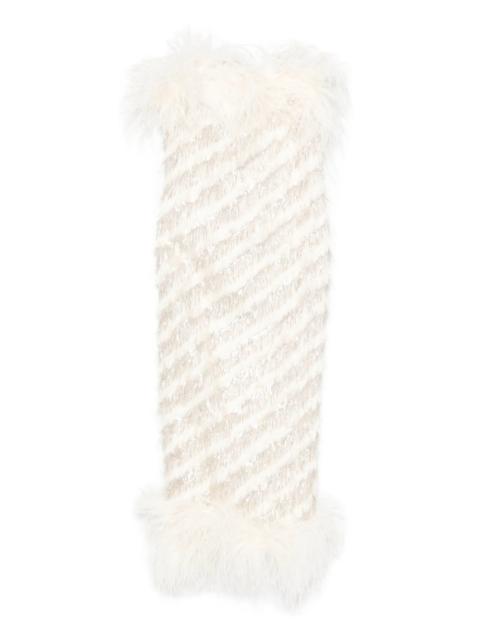Taller Marmo Taller Marmo Feather-trim Midi Dress