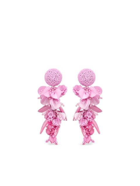 Oscar de la Renta floral beaded drop earrings