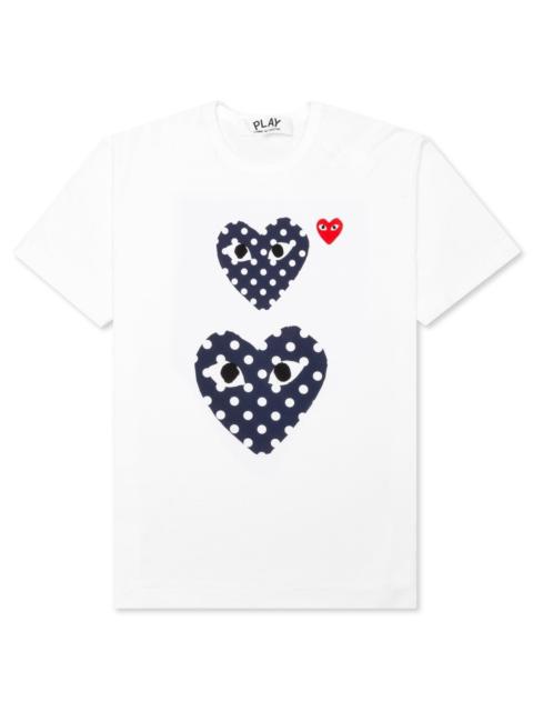 Comme des Garçons PLAY Double Polka Dot Heart Patch T-Shirt