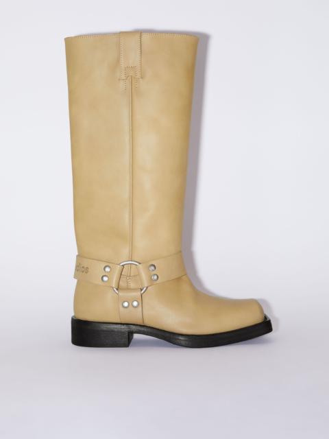 Acne Studios Leather buckle boots - Light beige