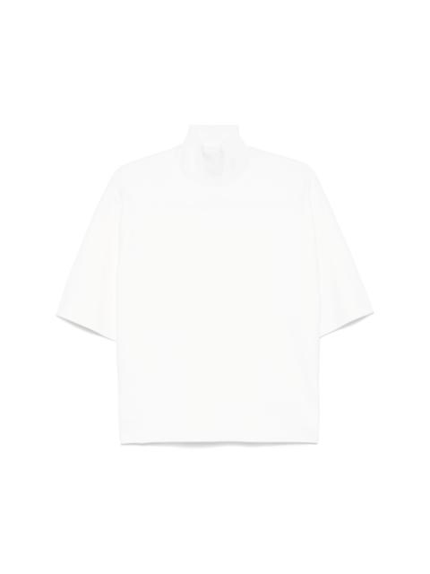 high-neck T-shirt