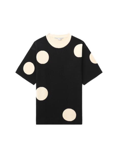 polka-dot intarsia-knit T-shirt