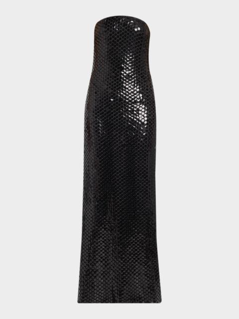 RAMY BROOK Angel Strapless Sequin A-Line Gown