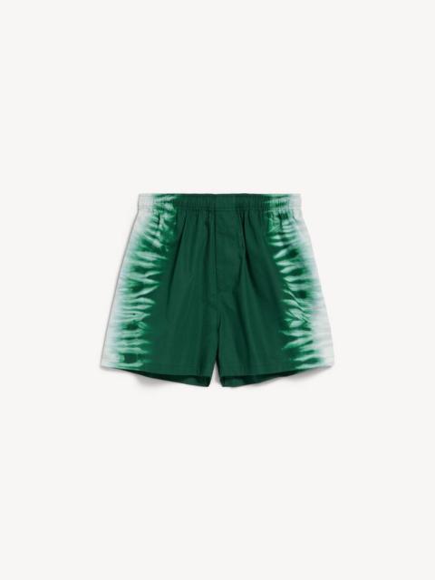 BALENCIAGA Men's Extreme Tie Dye Relaxed Fit Shorts in Green/white