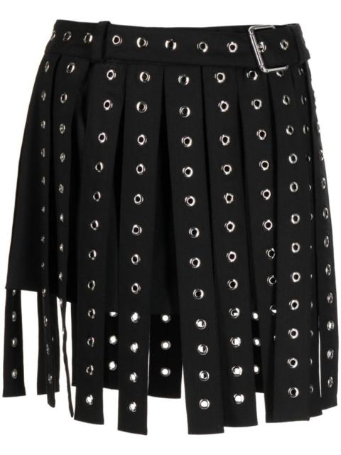 eyelet-detailing asymmetric skirt