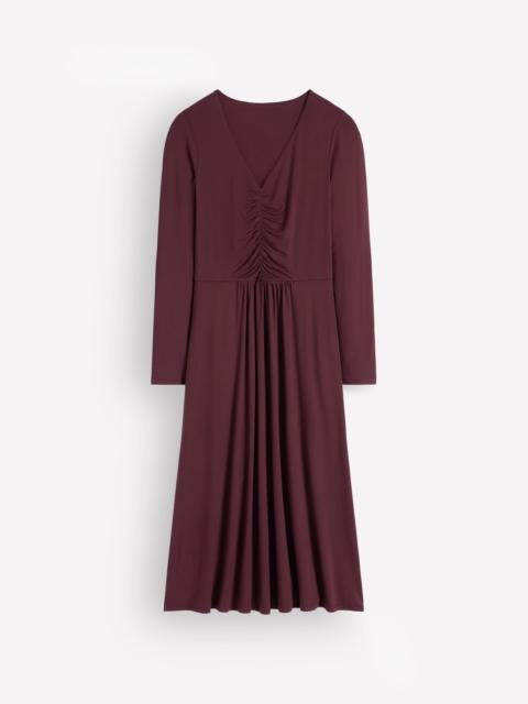 BODEN Jasmine Ruched Jersey Dress-Winetasting