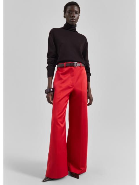 The Frankie Shop Brickell Satin Trousers - Red