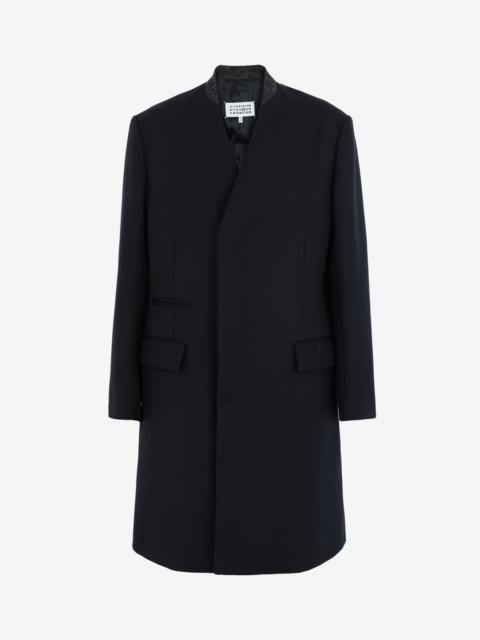 Maison Margiela Collarless twill coat