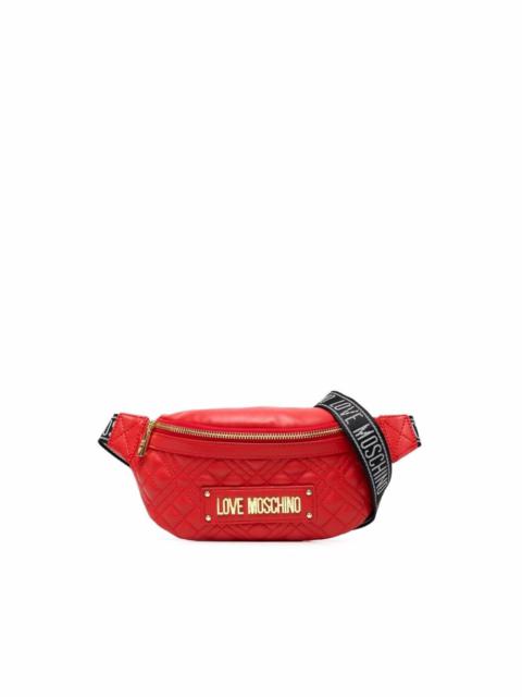 Moschino quilted logo plaque belt bag