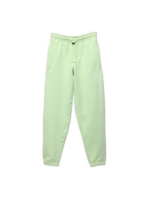 Men's Nike Lab Collection Embroidered Logo Solid Color Fleece Lined Sports Bundle Feet Green Pants A