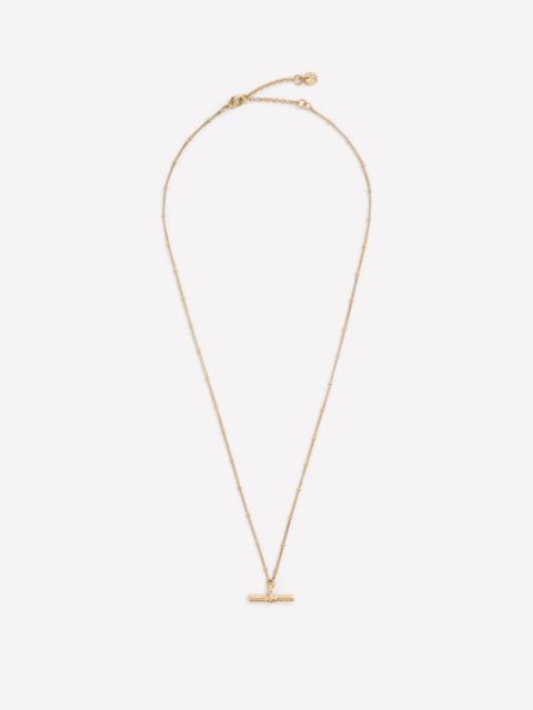 BODEN Fine T-bar Pendant Necklace-Gold Colour