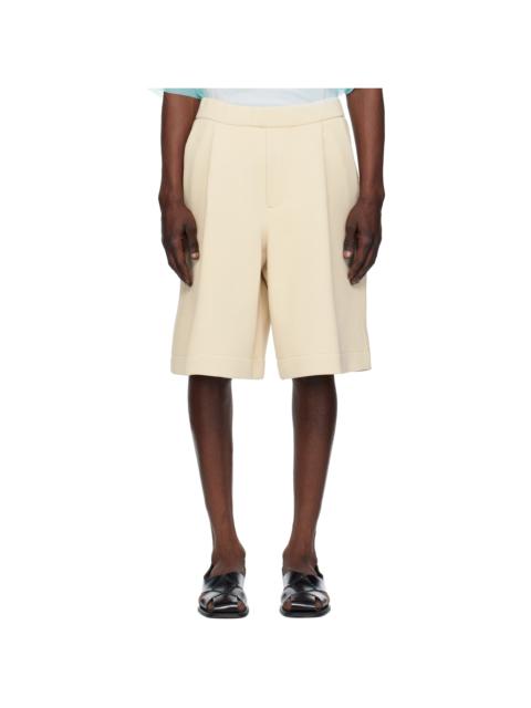 Dries Van Noten Beige Cotton Neoprene Shorts