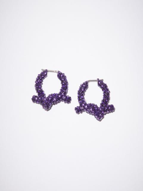 Acne Studios Knot strass hoop earrings - Purple