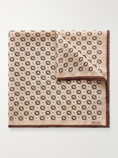 ZEGNA Printed Wool Pocket Square